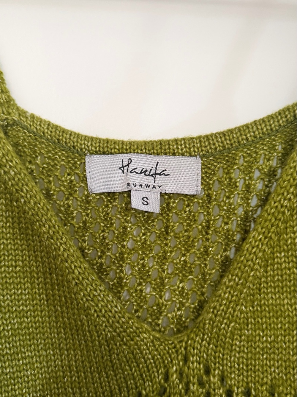 Hanifa Olive Green Ruffled Knit Mini Dress - Picture 4 of 4